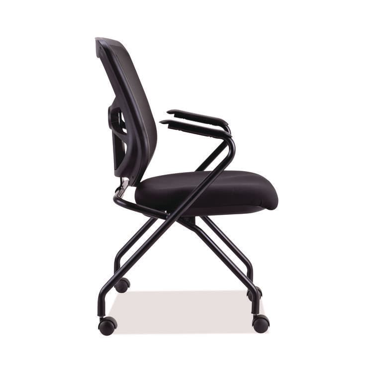 ALERA Alera Elusion Mesh Nesting Chairs with Padded Arms, Supports Up to 275 lb, 18.11" Seat Height, Black, 2/Carton (ALEEL4914) thumbnail 3