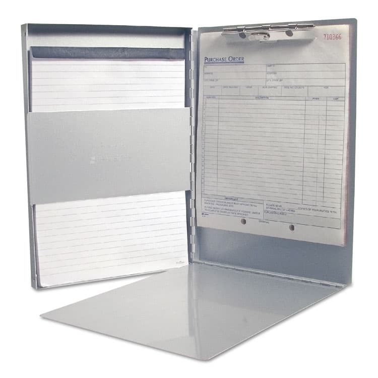 SAUNDERS MFG. CO., . Snapak Aluminum Side-Open Forms Folder, 0.5" Clip Capacity, Holds 8.5 x 11 Sheets, Silver (SAU10517) thumbnail 3