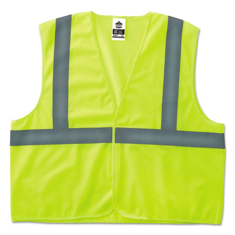 ERGODYNE CORPORATION GloWear 8205HL Type R Class 2 Super Econo Mesh Safety Vest, Small/Medium, Lime (EGO20973)
