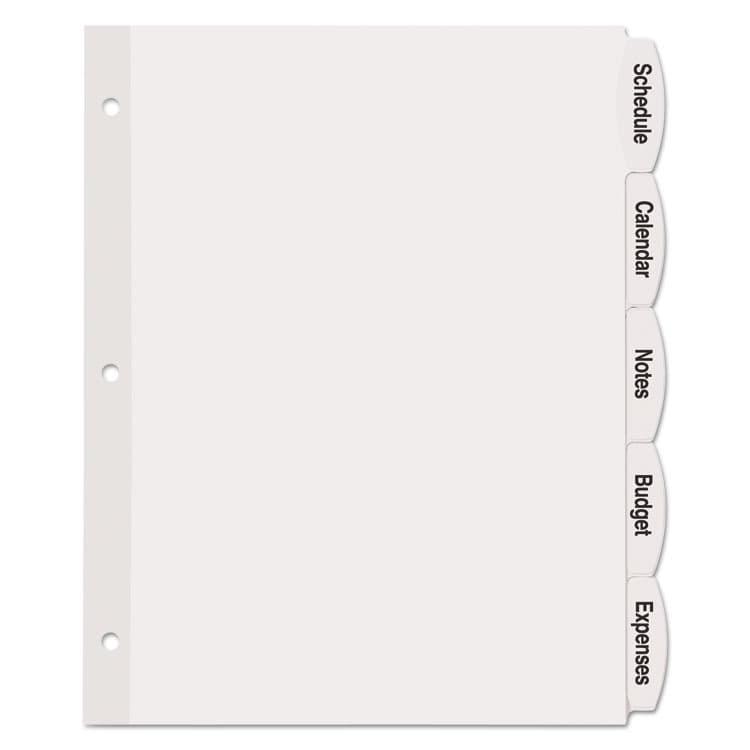 AVERY PRODUCTS CORPORATION Big Tab Printable White Label Tab Dividers, 5-Tab, 11 x 8.5, White, 20 Sets (AVE14434) thumbnail 2