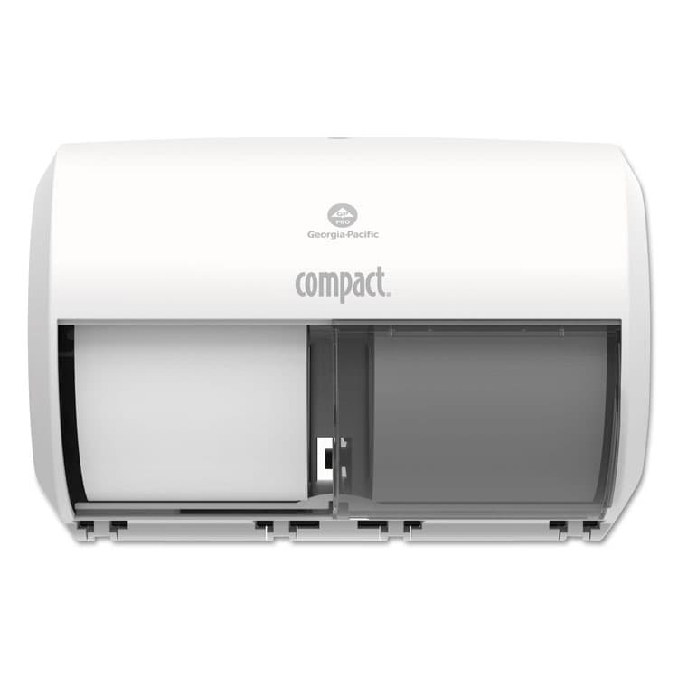 GEORGIA PACIFIC Compact Coreless Side-by-Side Double Roll Tissue Dispenser, 11.31 x 7.69 x 8, White (GPC56797A)