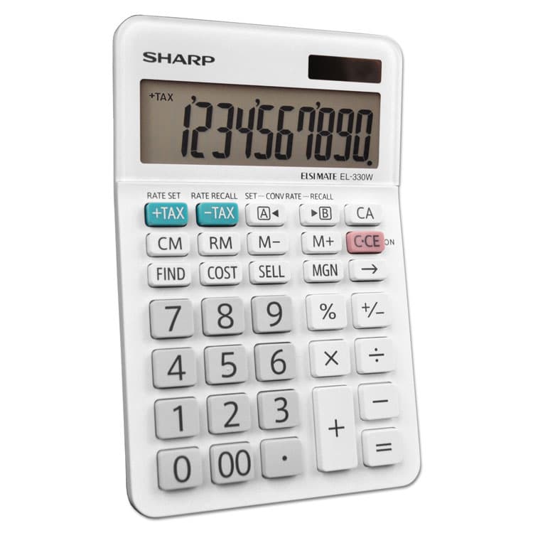 SHARP ELECTRONICS EL-330WB Desktop Calculator, 10-Digit LCD (SHREL330WB) thumbnail 2