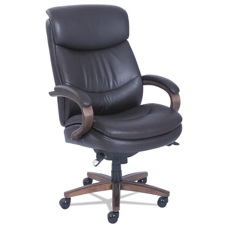 LA-Z-BOY CHAIR COMPANY Woodbury Big/Tall Executive Chair, Supports Up to 400 lb, 20.25" to 23.25" Seat Height, Brown Seat/Back, Weathered Sand Base (LZB48961B)
