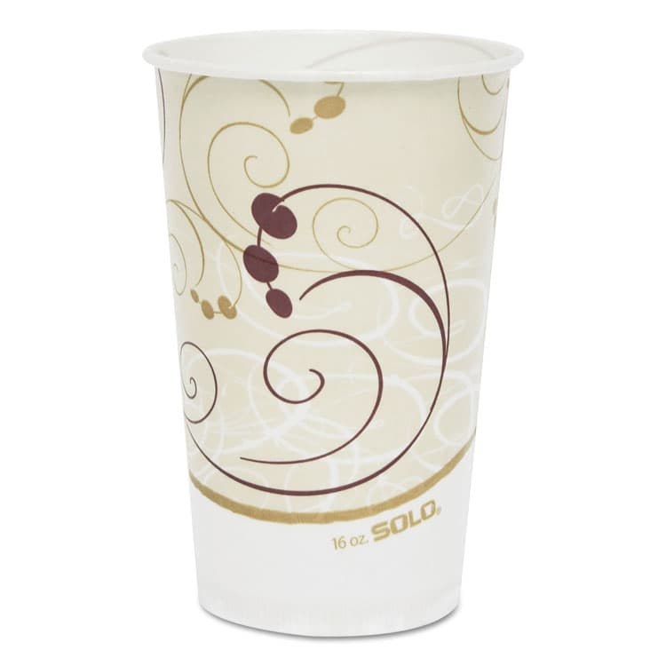 DART Symphony Treated-Paper Cold Cups, 16 oz, White/Beige/Red, 50/Bag, 20 Bags/Carton (SCCRW16SYM)