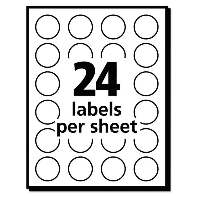 AVERY PRODUCTS CORPORATION Printable Self-Adhesive Removable Color-Coding Labels, 0.75" dia, Neon Red, 24/Sheet, 42 Sheets/Pack, (5467) (AVE05467) thumbnail 3