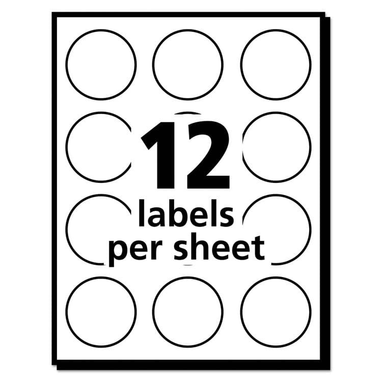 AVERY PRODUCTS CORPORATION Removable Multi-Use Labels, Inkjet/Laser Printers, 1" dia, White, 12/Sheet, 50 Sheets/Pack, (5410) (AVE05410) thumbnail 4