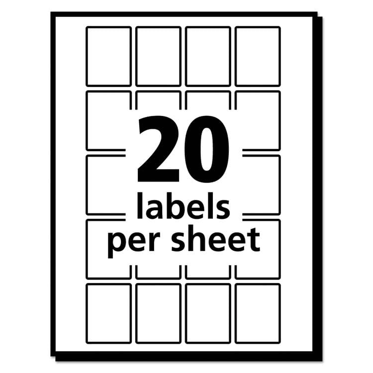 AVERY PRODUCTS CORPORATION Removable Multi-Use Labels, Inkjet/Laser Printers, 1 x 0.75, White, 20/Sheet, 50 Sheets/Pack, (5428) (AVE05428) thumbnail 4