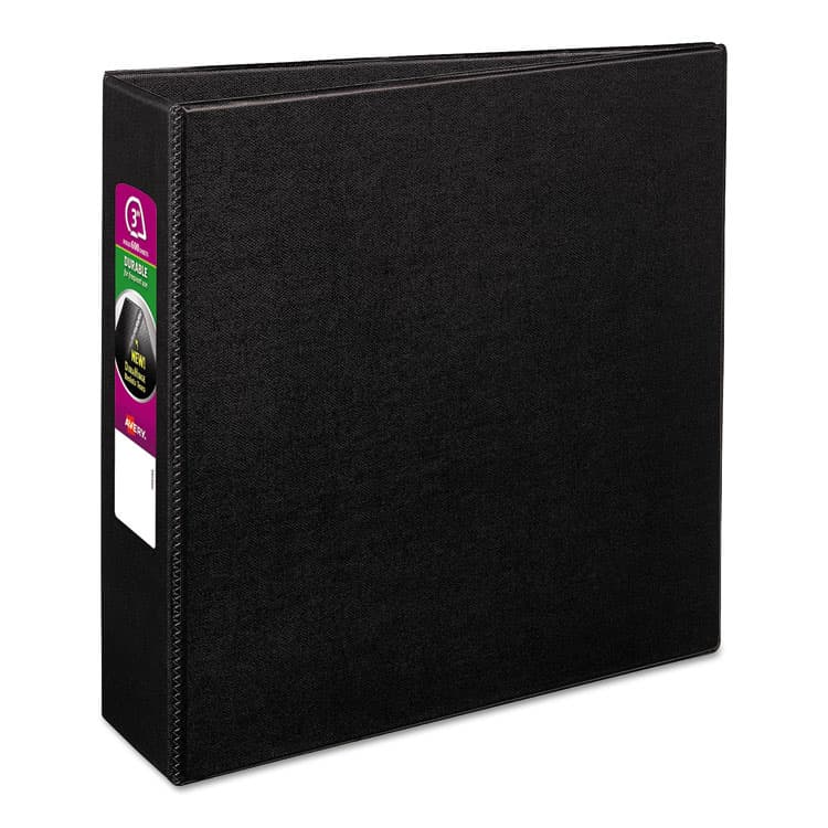 AVERY PRODUCTS CORPORATION Durable Non-View Binder with DuraHinge and Slant Rings, 3 Rings, 3" Capacity, 11 x 8.5, Black (AVE27650)