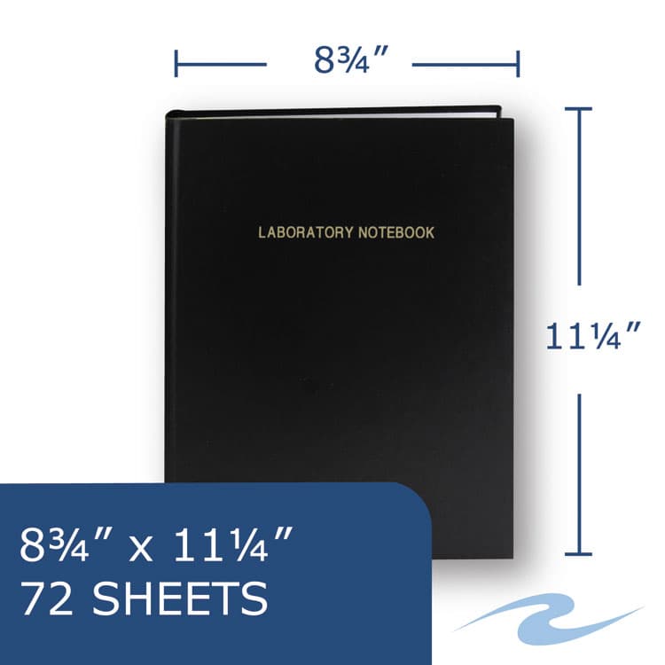 ROARING SPRING PAPER PRODUCTS Lab Research Notebook, Quadrille Rule (5 sq/in), Black Cover, (72) 11.25 x 8.75 Sheets (ROA77160) thumbnail 2