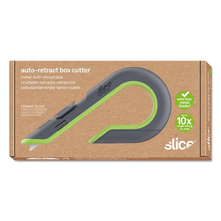SLICE, . Box Cutters, Double Sided, Replaceable, 1.29" Stainless Steel Blade, 7" Nylon Handle, Gray/Green (SLI10503) thumbnail 4