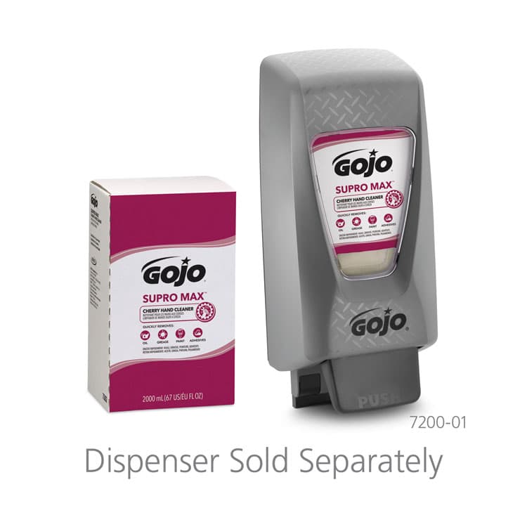 GO-JO INDUSTRIES SUPRO MAX Heavy Duty Hand Cleaner, Refill for GOJO PRO TDX 2000 Dispenser, Cherry Fragrance, 2,000 mL, 4/Carton (GOJ728204) thumbnail 3