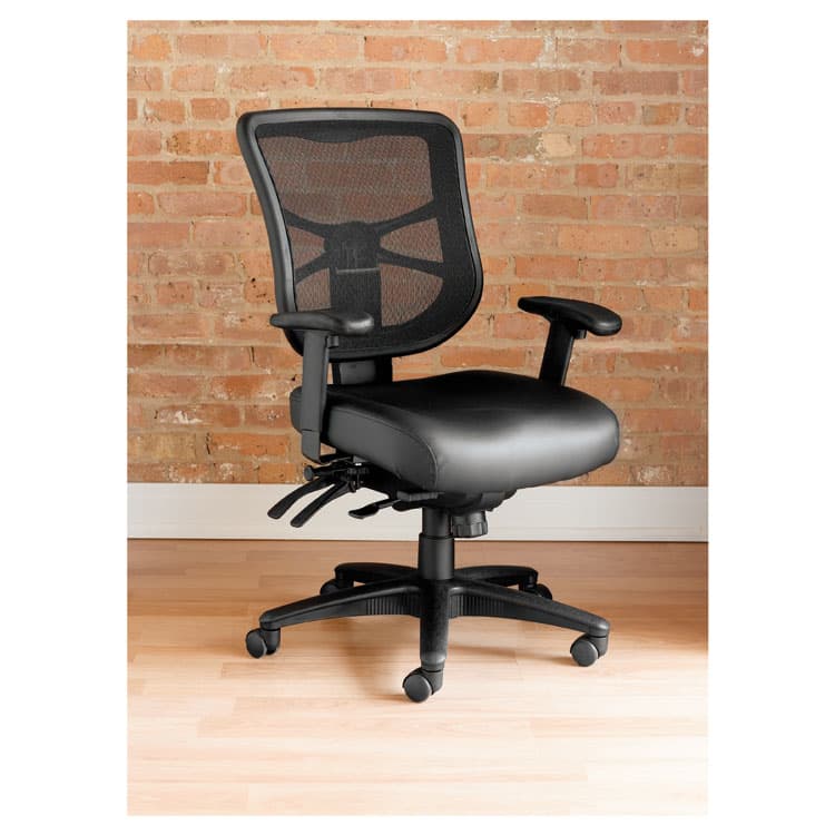 ALERA Alera Elusion Series Mesh Mid-Back Multifunction Chair, Supports Up to 275 lb, 17.7" to 21.4" Seat Height, Black (ALEEL4215) thumbnail 2
