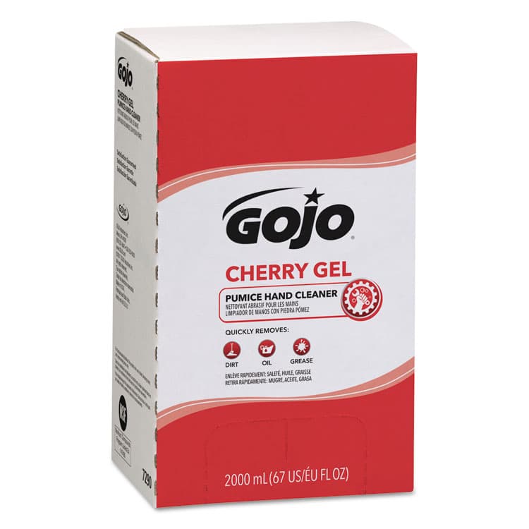 GO-JO INDUSTRIES Cherry Gel Pumice Hand Cleaner Refill, Cherry Scent, 2,000 mL, 4/Carton (GOJ729004) thumbnail 2
