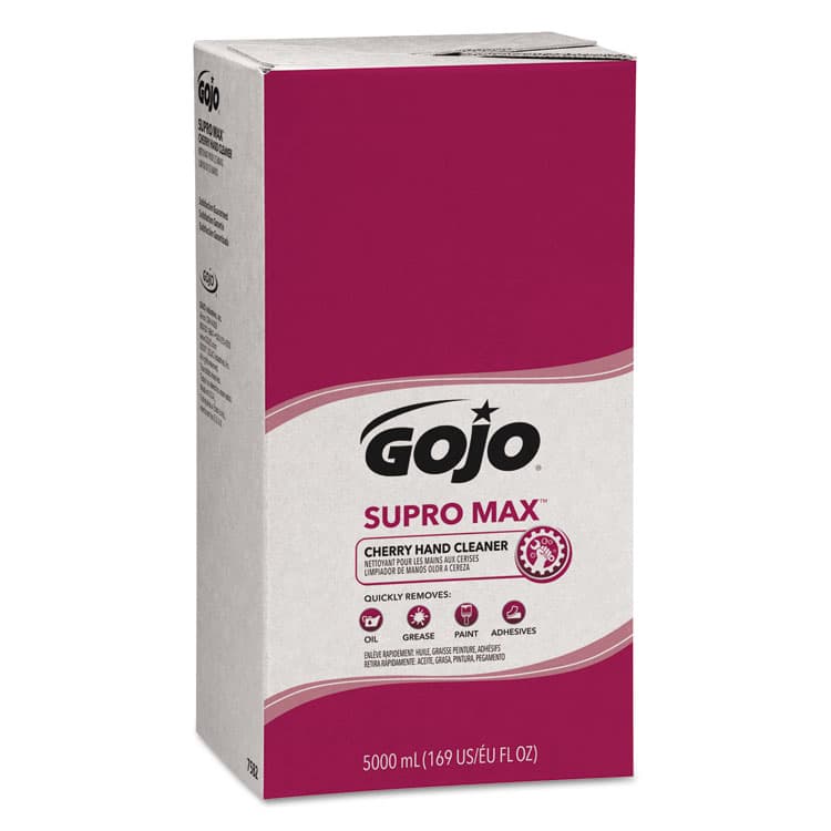 GO-JO INDUSTRIES SUPRO MAX Heavy Duty Hand Cleaner, Refill for GOJO PRO TDX Touch-Free Dispenser, Cherry Scent, 5,000 mL, 2/Carton (GOJ758202) thumbnail 2