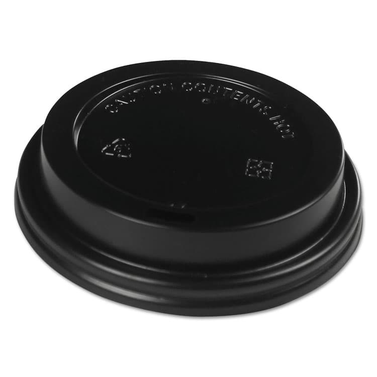 BOARDWALK Hot Cup Lids, Fits 10 oz to 20 oz Hot Cup, Plastic, Black, 1,000/Carton (BWKHOTBL1020) thumbnail 2