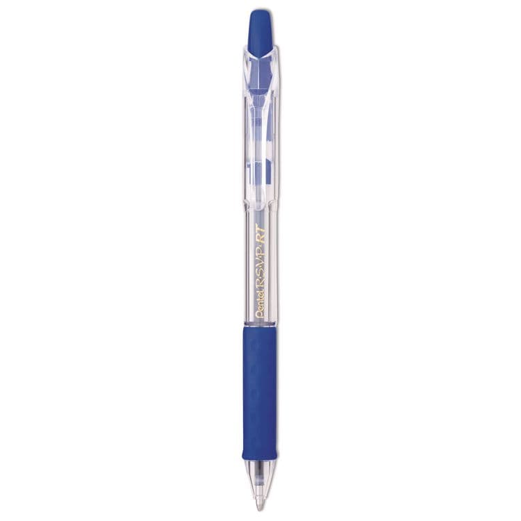 PENTEL OF AMERICA R.S.V.P. RT Ballpoint Pen, Retractable, Medium 1 mm, Blue Ink, Clear Barrel, Dozen (PENBK93C) thumbnail 3