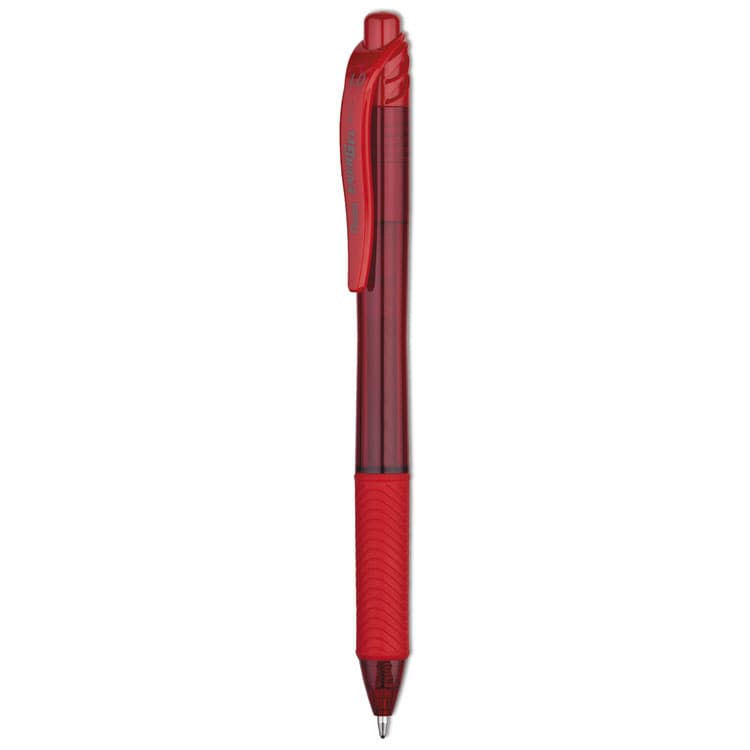 PENTEL OF AMERICA EnerGel-X Gel Pen, Retractable, Bold 1 mm, Red Ink, Translucent Red/Red Barrel, Dozen (PENBL110B)