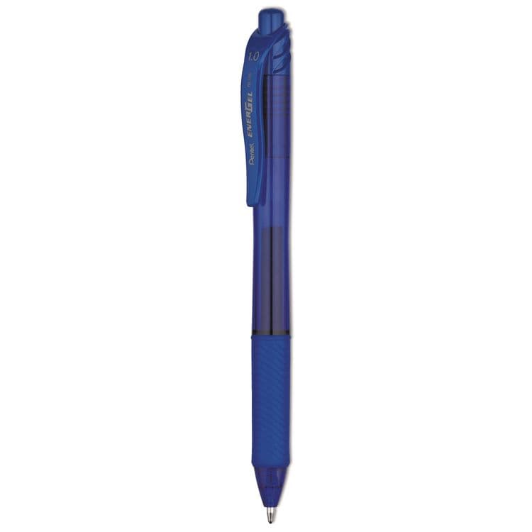 PENTEL OF AMERICA EnerGel-X Gel Pen, Retractable, Bold 1 mm, Blue Ink, Translucent Blue/Blue Barrel, Dozen (PENBL110C) thumbnail 3