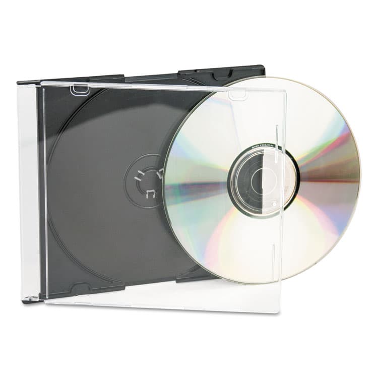 INNOVERA CD/DVD Slim Jewel Cases, Clear/Black, 50/Pack (IVR85826) thumbnail 4