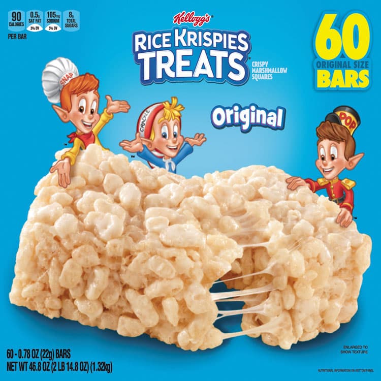 KELLOGG'S Rice Krispies Treats, Original Marshmallow, 0.78 oz Pack, 60/Carton (KEB17120) thumbnail 2