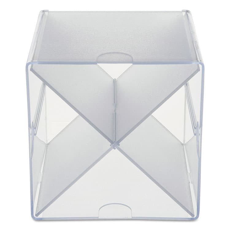 DEFLECTO CORPORATION Stackable Cube Organizer, X Divider, 4 Compartments, Plastic, 6 x 7.2 x 6, Clear (DEF350201)