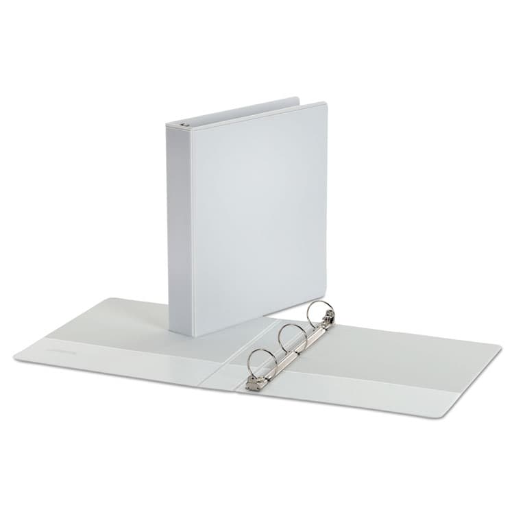 UNIVERSAL OFFICE PRODUCTS Economy Round Ring View Binder, 3 Rings, 1.5" Capacity, 11 x 8.5, White (UNV20972) thumbnail 2