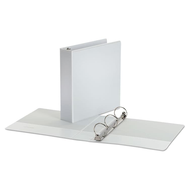 UNIVERSAL OFFICE PRODUCTS Economy Round Ring View Binder, 3 Rings, 2" Capacity, 11 x 8.5, White (UNV20982) thumbnail 2
