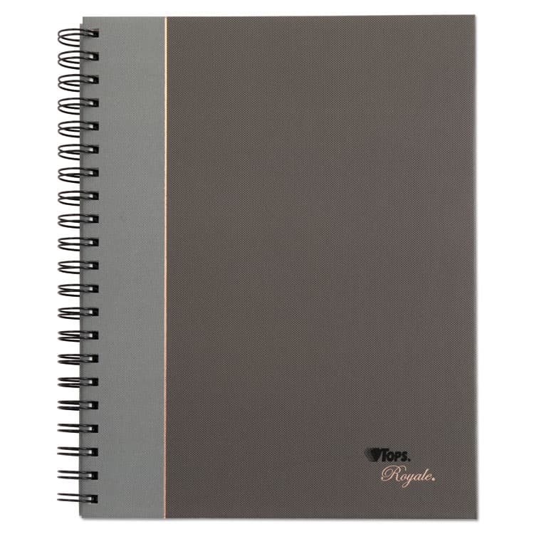 TOPS BUSINESS FORMS Royale Wirebound Business Notebooks, 1-Subject, Medium/College Rule, Black/Gray Cover, (96) 10.5 x 8 Sheets (TOP25331)