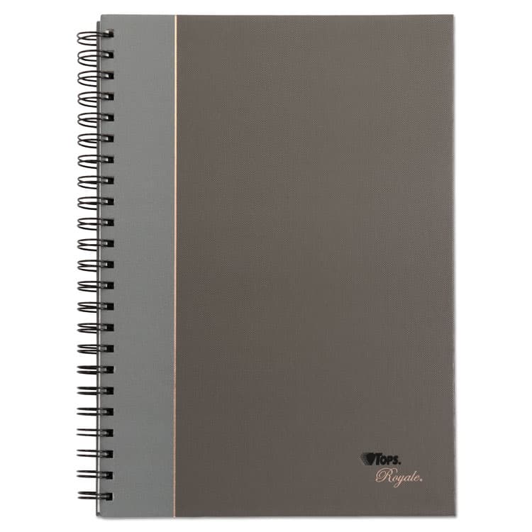 TOPS BUSINESS FORMS Royale Wirebound Business Notebooks, 1-Subject, Medium/College Rule, Black/Gray Cover, (96) 11.75 x 8.25 Sheets (TOP25332)