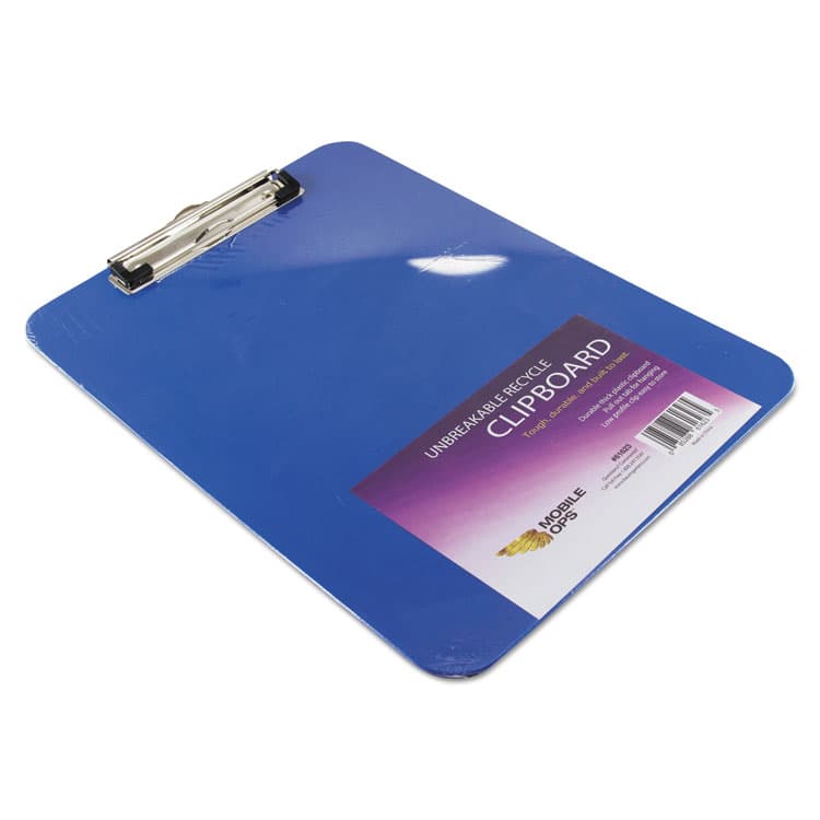 BAUMGARTENS Unbreakable Recycled Clipboard, 0.25" Clip Capacity, Holds 8.5 x 11 Sheets, Blue (BAU61623) thumbnail 4