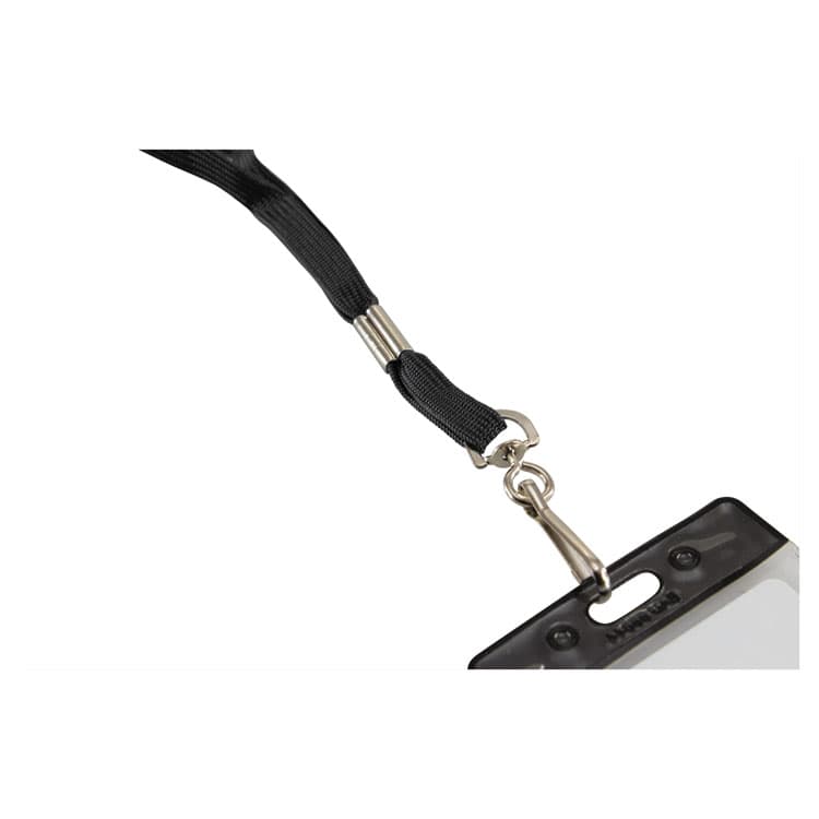 BAUMGARTENS Flat Lanyard, Metal Hook Fastener, 36", Nylon, Black, 100/Pack (BAU65619) thumbnail 3