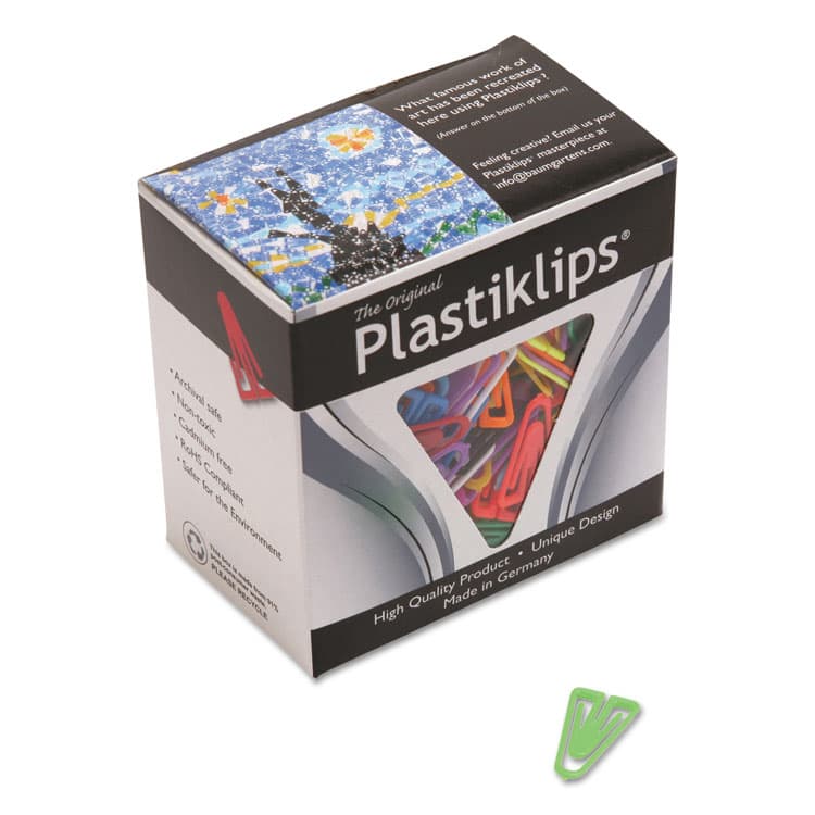 BAUMGARTENS Plastiklips Paper Clips, Small, Smooth, Assorted Colors, 1,000/Box (BAULP0200)