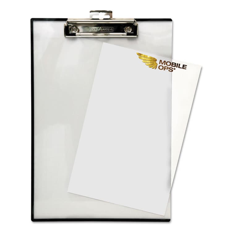 BAUMGARTENS Quick Reference Clipboard, 0.5" Clip Capacity, Holds 8.5 x 11 Sheets, Clear (BAUTA1611) thumbnail 2