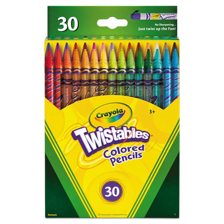BINNEY & SMITH / CRAYOLA Twistables Colored Pencils, 2 mm, 2B, Assorted Lead and Barrel Colors, 30/Pack (CYO687409)