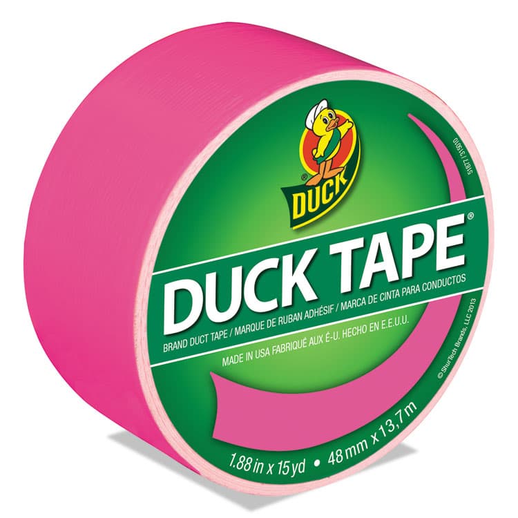 SHURTAPE TECHNOLOGIES Colored Duct Tape, 3" Core, 1.88" x 15 yds, Neon Pink (DUC1265016)