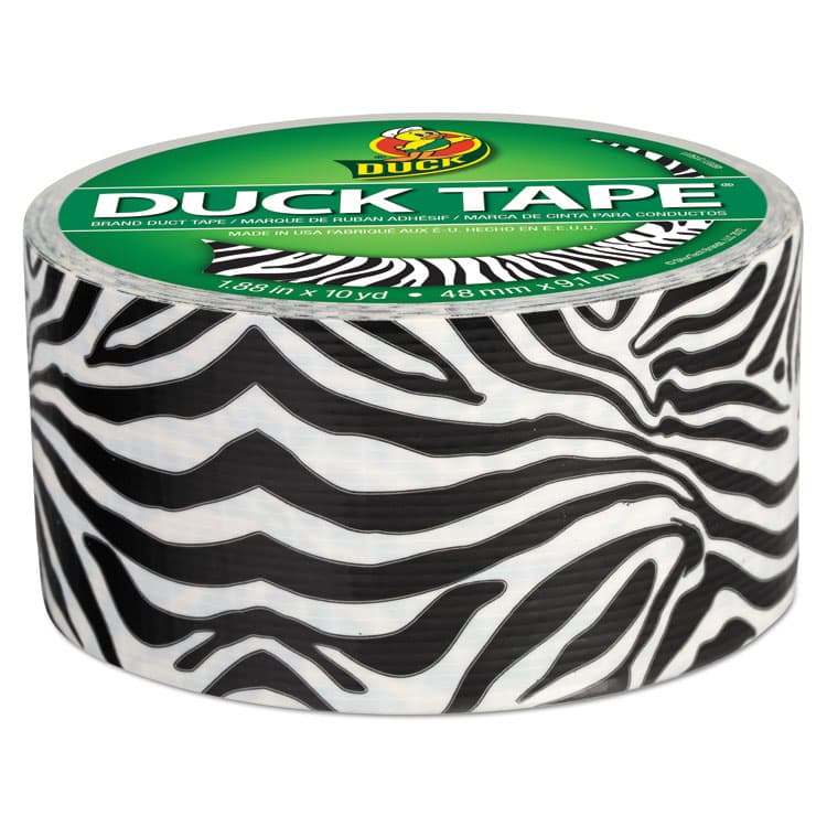 SHURTAPE TECHNOLOGIES Colored Duct Tape, 3" Core, 1.88" x 10 yds, Black/White Zebra (DUC1398132) thumbnail 2