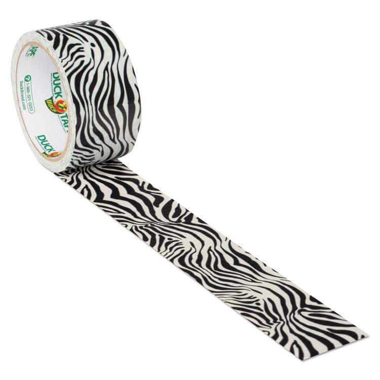 SHURTAPE TECHNOLOGIES Colored Duct Tape, 3" Core, 1.88" x 10 yds, Black/White Zebra (DUC1398132) thumbnail 3