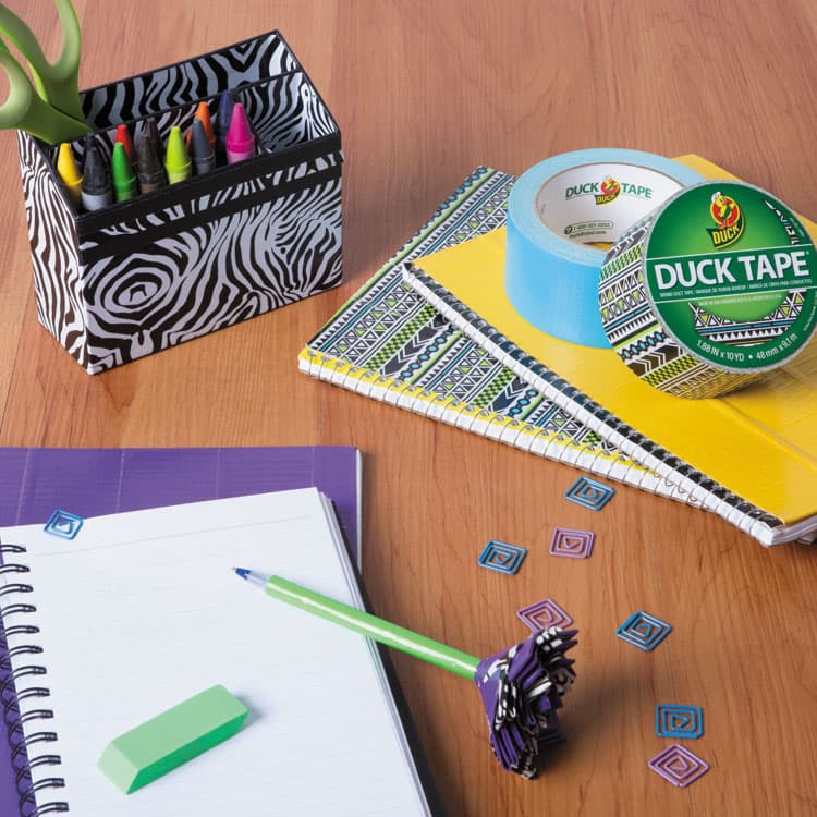 SHURTAPE TECHNOLOGIES Colored Duct Tape, 3" Core, 1.88" x 10 yds, Black/White Zebra (DUC1398132) thumbnail 4