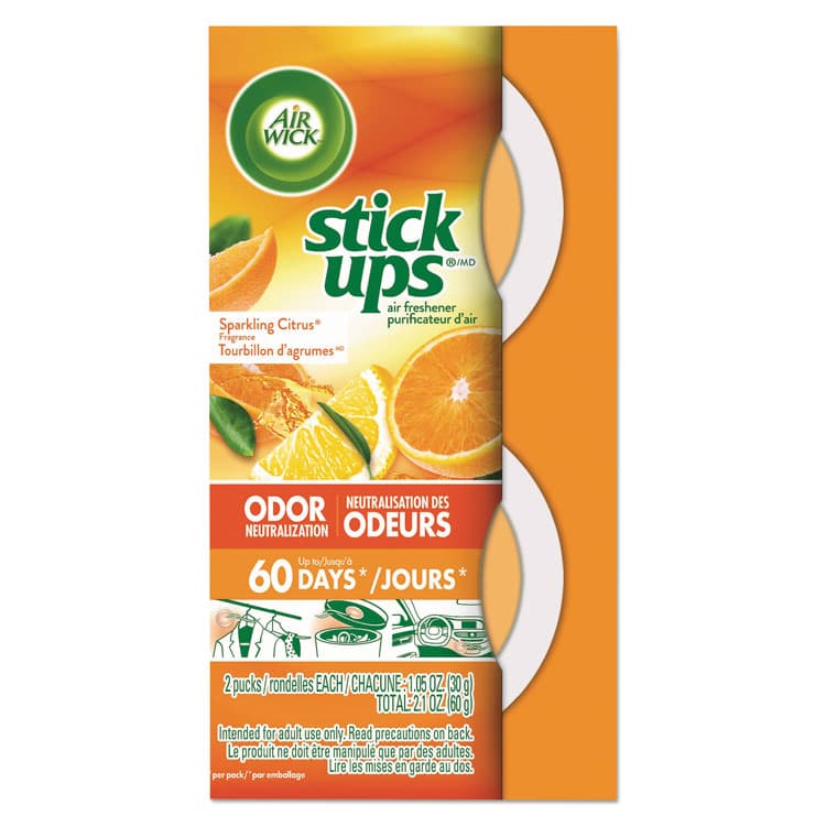RECKITT BENCKISER Stick Ups Air Freshener, 2.1 oz, Sparkling Citrus, 12/Carton (RAC85826CT)