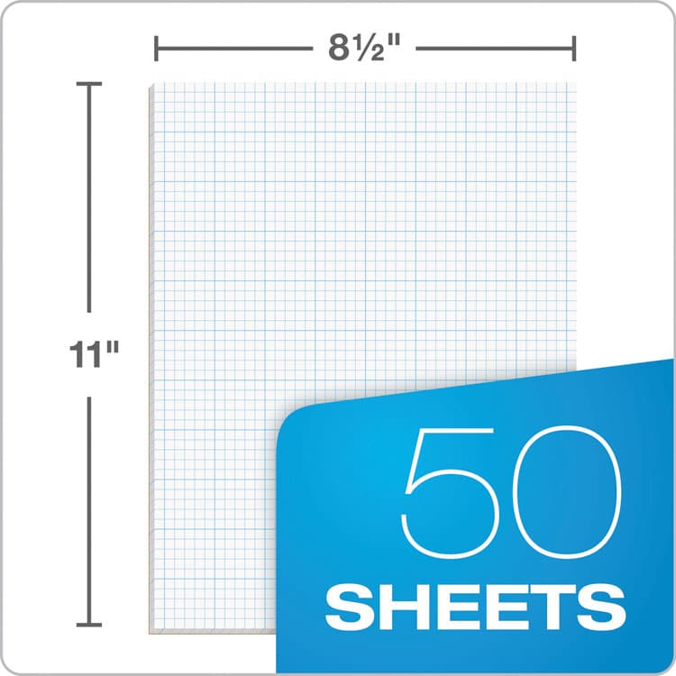 TOPS BUSINESS FORMS Cross Section Pads, Quadrille Rule (10 sq/in, 1 sq/in), (50) White 8.5 x 11 Sheets (TOP35101) thumbnail 3