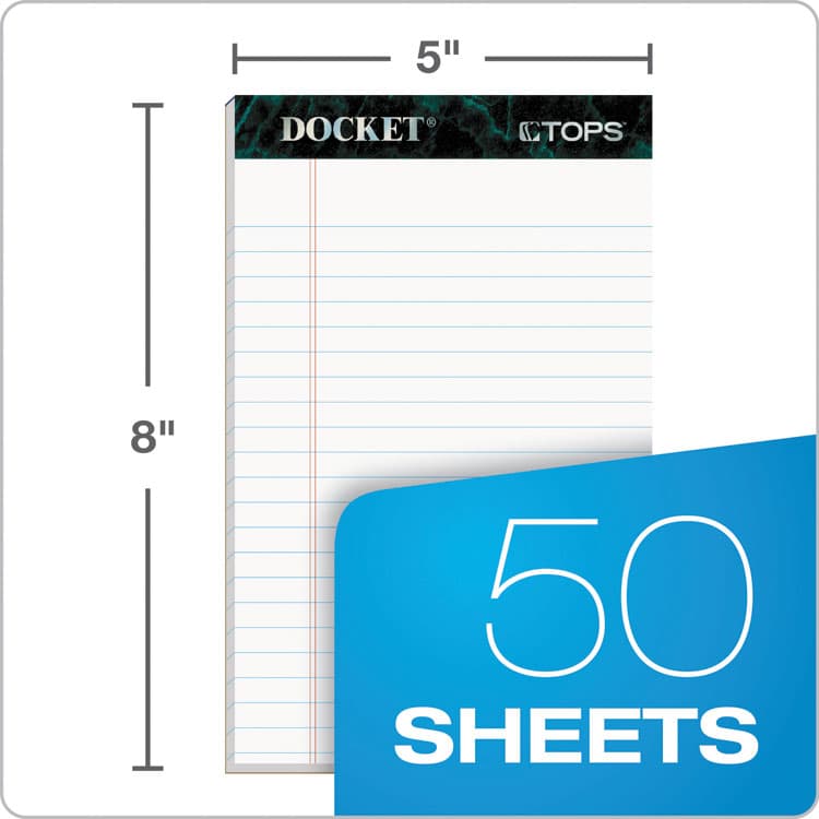 TOPS BUSINESS FORMS Docket Ruled Perforated Pads, Narrow Rule, (50) White 5 x 8 Sheets, 12/Pack (TOP63360) thumbnail 2