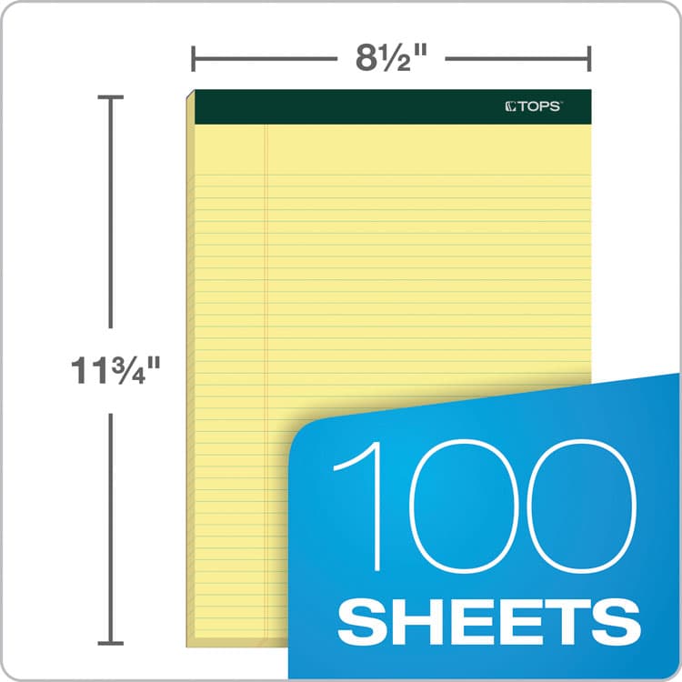 TOPS BUSINESS FORMS Double Docket Ruled Pads, Narrow Rule, (100) Canary Yellow 8.5 x 11 Sheets, 6/Pack (TOP63376) thumbnail 3
