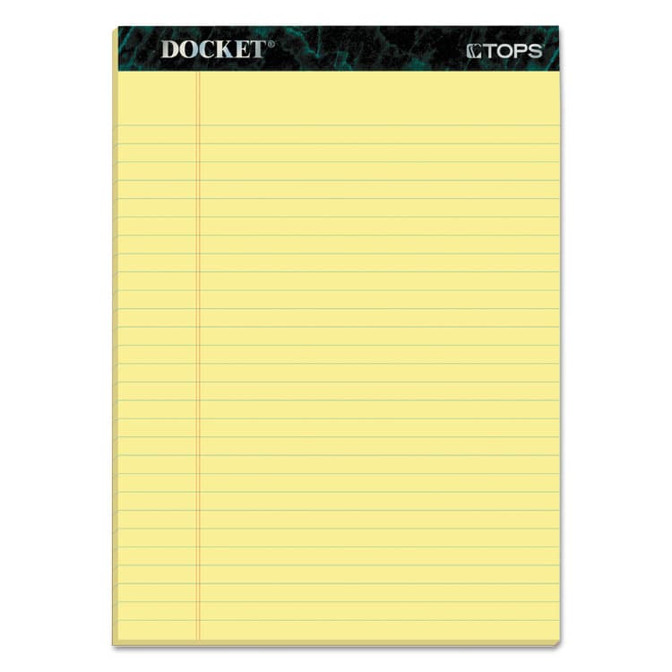 TOPS BUSINESS FORMS Docket Ruled Perforated Pads, Wide/Legal Rule, (50) Canary Yellow 8.5 x 11 Sheets, 12/Pack (TOP63400)