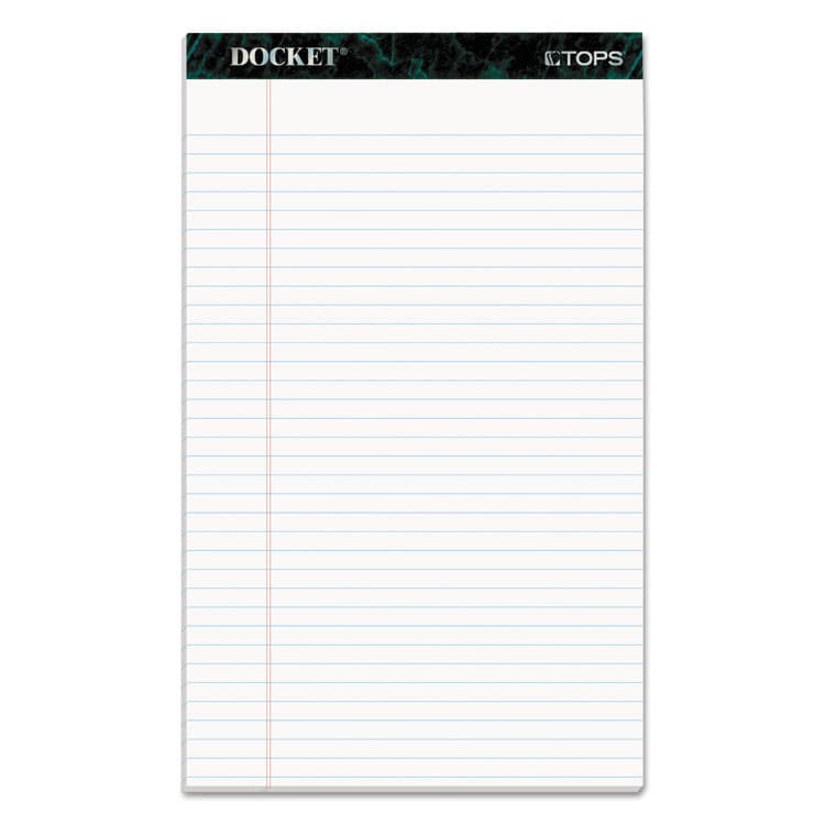 TOPS BUSINESS FORMS Docket Ruled Perforated Pads, Wide/Legal Rule, (50) White 8.5 x 14 Sheets, 12/Pack (TOP63590)