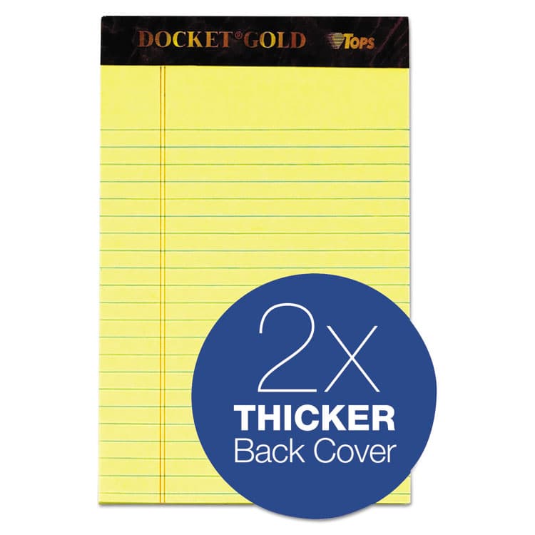 TOPS BUSINESS FORMS Docket Gold Ruled Perforated Pads, Narrow Rule, (50) Canary Yellow 5 x 8 Sheets, 12/Pack (TOP63900) thumbnail 4