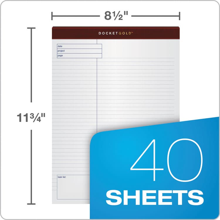TOPS BUSINESS FORMS Docket Gold Planning Pads, Project-Management Format and Quadrille Rule (4 sq/in), (40) White 8.5 x 11 Sheets, 4/Pack (TOP77102) thumbnail 4
