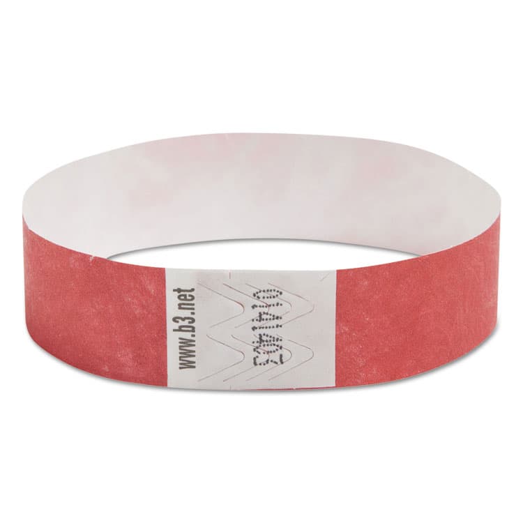 BAUMGARTENS Security Wristbands, Sequentially Numbered, 10" x 0.75", Red, 100/Pack (BAU85020)