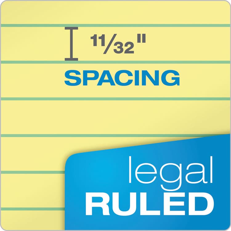 TOPS BUSINESS FORMS "The Legal Pad" Ruled Perforated Pads, Wide/Legal Rule, (50) Canary 8.5 x 11 Sheets, Dozen (TOP7532) thumbnail 4