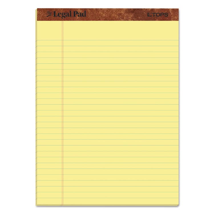 TOPS BUSINESS FORMS "The Legal Pad" Ruled Perforated Pads, Wide/Legal Rule, (50) Canary Yellow 8.5 x 11 Sheets, 3/Pack (TOP75327)