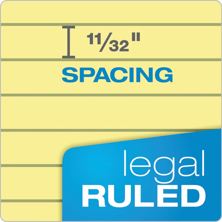 TOPS BUSINESS FORMS "The Legal Pad" Ruled Perforated Pads, Wide/Legal Rule, (50) Canary Yellow 8.5 x 11 Sheets, Dozen (TOP75351) thumbnail 3